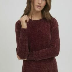 Oxmo OXELVINA - Jersey De Punto - Wine Red , Mujer
