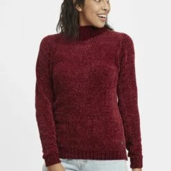 Oxmo OXESTELLA - Jersey De Punto - Wine Red, Mujer