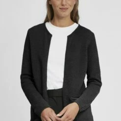Oxmo OXHILDA - Chaqueta De Punto - Black , Mujer