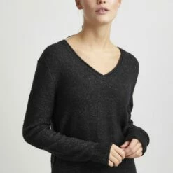 Oxmo OXILVA - Jersey De Punto - Dark Grey Melange, Mujer