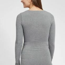 Oxmo OXMARIE - Camiseta De Manga Larga - Medium Grey Melange, Mujer -Oxmo tienda en línea 145fe10719fd4c61b5296a5da7bed8ee