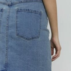 Oxmo FRIGGA - Falda Acampanada - Light Blue Denim , Mujer -Oxmo tienda en línea 175fc89410264a51b4fb670e5f44a730