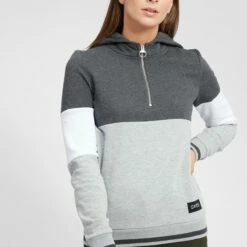 Oxmo OXOMARA - Jersey Con Capucha - Dark Grey Melange , Mujer