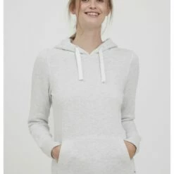 Oxmo OXOLIVE - Jersey Con Capucha - Oyster Gray Melange , Mujer