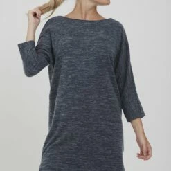 Oxmo OXBINALA - Vestido De Punto - Total Eclipse Melange , Mujer