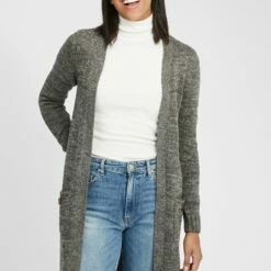 Oxmo OXPHILETTA - Chaqueta De Punto - Dark Grey , Mujer