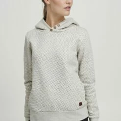 Oxmo OXVERA - Jersey Con Capucha - Oyster Grey Melange , Mujer