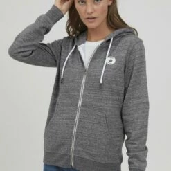 Oxmo OXHELNA - Sudadera Con Cremallera - Pewter Melange , Mujer