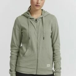 Oxmo OXLOVA - Sudadera Con Cremallera - Seagrass Melange , Mujer