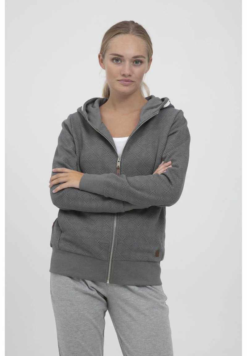 Oxmo OXVENDELA - Sudadera Con Cremallera - Grey, Mujer 1 Oxmo OXVENDELA - Sudadera Con Cremallera - Grey, Mujer