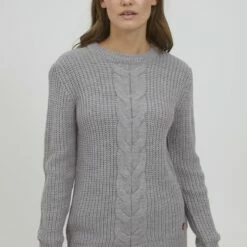 Oxmo OXNATASJA - Jersey De Punto - Medium Grey Melange, Mujer