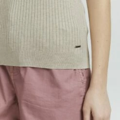 Oxmo RIONA - Camiseta Básica - Oystergrer Melange, Mujer -Oxmo tienda en línea 38944142025a4a46be5145fa94cf747e