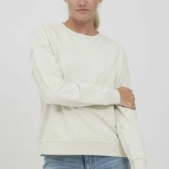 Oxmo OXGRYNET - Sudadera - Oyster Grey Melange, Mujer