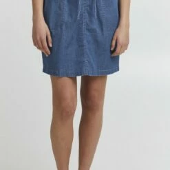 Oxmo OXLILLE - Falda Vaquera - Mid Blue Denim , Mujer