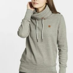 Oxmo OXCECILIA - Jersey Con Capucha - Medium Grey Melange, Mujer