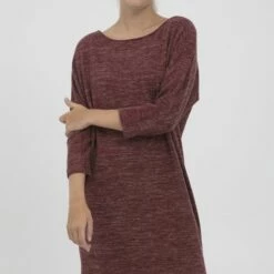Oxmo OXBINALA - Vestido De Punto - Chocolate Truffle Melange, Mujer