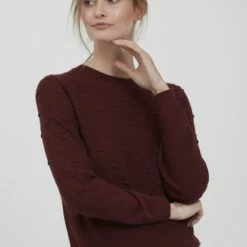 Oxmo OXDOTTA - Jersey De Punto - Chocolate Truffle, Mujer