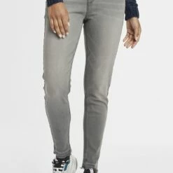 Oxmo OXIRABELLE - Vaqueros Slim Fit - Grey Denim , Mujer