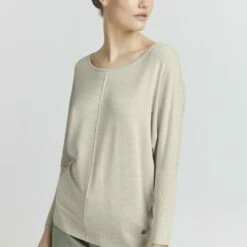 Oxmo OXHERDIS - Jersey De Punto - Oyster Grey Melange , Mujer