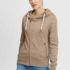 Oxmo OXVICKY - Sudadera Con Cremallera - Sand Melan , Mujer