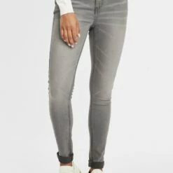 Oxmo OXLENNA - Vaqueros Boyfriend - Grey Denim , Mujer