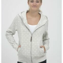 Oxmo OXVENDELA - Sudadera Con Cremallera - Light Grey , Mujer