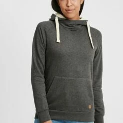 Oxmo OXJULIA - Jersey Con Capucha - Charcoal, Mujer