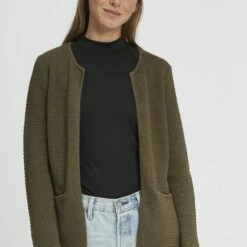 Oxmo OXHILDA - Chaqueta De Punto - Ivy Green , Mujer