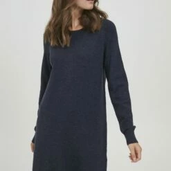 Oxmo OXMAREEN - Vestido De Punto - Total Eclipse Melange, Mujer