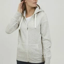 Oxmo OXOLINDA - Chaqueta De Punto - Oyster Gray Melange , Mujer