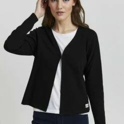 Oxmo JONIA - Chaqueta De Punto - Black , Mujer