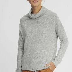 Oxmo OXBELMA - Jersey Con Capucha - Light Grey Melange , Mujer