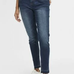 Oxmo OXIRABELLE - Vaqueros Slim Fit - Dark Ink , Mujer
