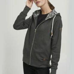Oxmo OXULLA - Sudadera Con Cremallera - Dark Grey Melange , Mujer