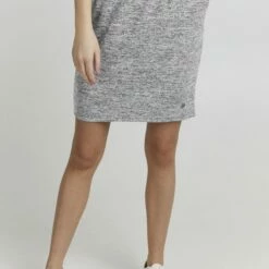 Oxmo BIRGA - Falda De Tubo - Light Grey Melange, Mujer