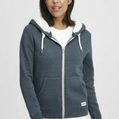 Oxmo OXBINJA - Sudadera Con Cremallera - Insignia Blue Melange , Mujer