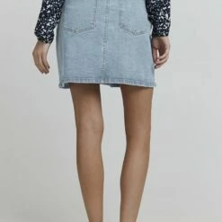 Oxmo FRIGGA - Falda Acampanada - Mid Blue Denim , Mujer -Oxmo tienda en línea 71541061276649ea84e095364230e3d0