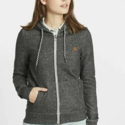 Oxmo CELIA - Sudadera Con Cremallera - Black , Mujer