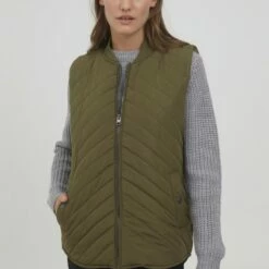 Oxmo OXMACY - Chaleco - Dusty Olive, Mujer