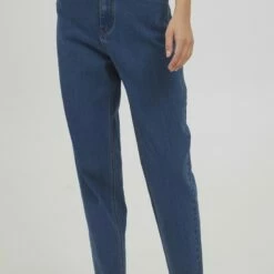 Oxmo OXANNE - Vaqueros Rectos - Mid Blue Denim , Mujer