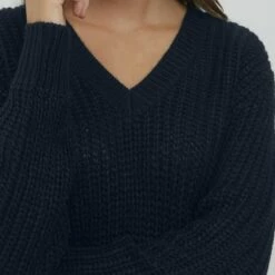 Oxmo OXLAVEA - Jersey De Punto - Dark Blue, Mujer -Oxmo tienda en línea 794a1e25cb9547b2a7833be4b7082c36