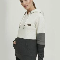 Oxmo OXKATHRINE - Jersey Con Capucha - Oyster Grey Melange , Mujer