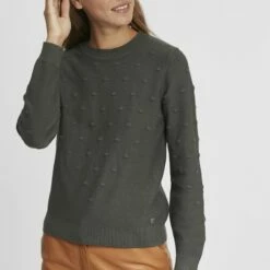 Oxmo OXDOTTA - Jersey De Punto - Dark Shadow, Mujer