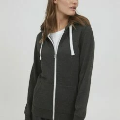 Oxmo OXOLINDA - Chaqueta De Punto - Dark Grey Melange , Mujer