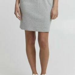 Oxmo Falda Acampanada - Light Grey Melange , Mujer