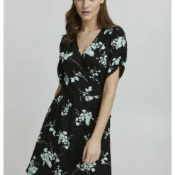 Oxmo OXEMBLA - Vestido Informal - Black Mix , Mujer