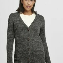 Oxmo OXPHILEMONA - Chaqueta De Punto - Black , Mujer