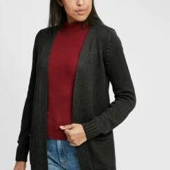 Oxmo OXPAULA - Chaqueta De Punto - Black , Mujer