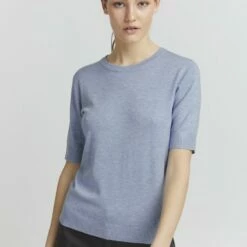 Oxmo OXHELIN - Camiseta Básica - Kentucky Blue Melange, Mujer