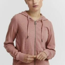 Oxmo OXLOVA - Sudadera Con Cremallera - Ash Rose Melange , Mujer